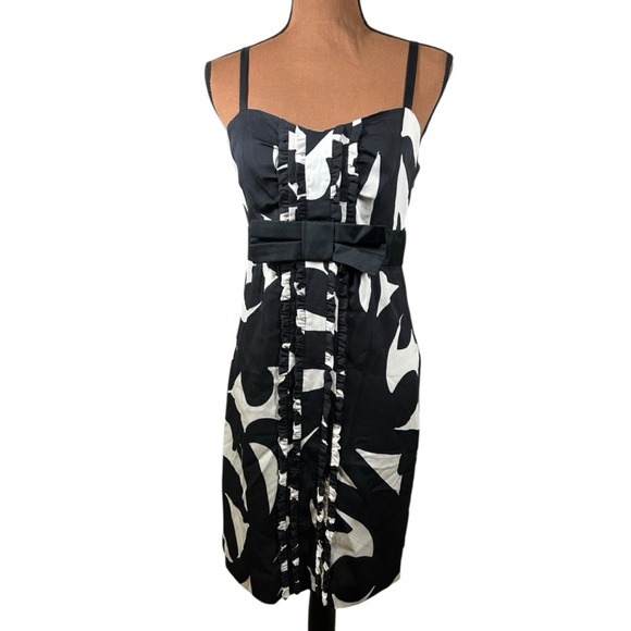 Diane von Furstenberg Black White Mini Dress Size 6 - Picture 2 of 9